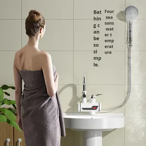 Bagno domestico <span class=keywords><strong>doccia</strong></span> scaldabagno elettrico istantaneo tre secondi riscaldamento rapido in plastica inglese 3000W IPX4 <span class=keywords><strong>rubinetto</strong></span> impermeabile - Product Image 4