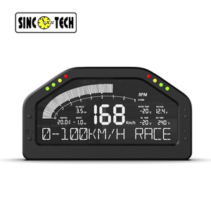 หน้าปัดดิจิตอลอเนกประสงค์สำหรับยานยนต์ SINCO-TECH 0-100 กม./ชม. โหมดแข่ง แสดงค่า RPM อุณหภูมิน้ำมัน แรงดันไฟฟ้า หน้าจอสีดำขาว - Product Image 1