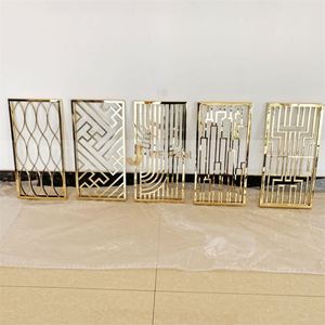 EX541 Modern Laser Cut Foldable Stainless Steel <b>Screen</b> Divider for Hotel Lobby Interior <b>Decoration</b> Architectural Project - Product Image 6