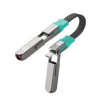 Câble USB-C multifonctionnel VELOCHI avec chargeur, lampe torche, allume-cigare, USB 2.0, charge rapide 240 W, câble de données 4 en 1