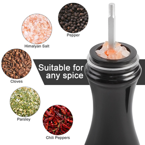 Molinillo <span class=keywords><strong>de</strong></span> Pimienta y Sal <span class=keywords><strong>de</strong></span> Mar Negro para Cocina, con Mecanismo <span class=keywords><strong>de</strong></span> Molienda Acrílico y Núcleo <span class=keywords><strong>de</strong></span> Cerámica Ajustable - Product Image 4