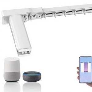QUOYA NMS-88 S-Wave Riel Eléctrico Inteligente de Aluminio de Alta Resistencia para Cortinas, Sin Correa, Sin Cortes, 3 Velocidades, Compatible con Alexa/Siri/<span class=keywords><strong>Google</strong></span> - Product Image 1