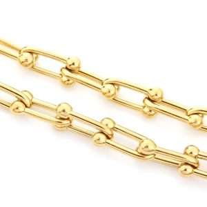 Chaîne en acier inoxydable en forme de U plaquée or 18 carats pour la fabrication de bracelets, accessoires de bijouterie H1549 - Product Image 4
