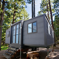 Maison mobile remorque 2-4 chambres en acier avec salle de bain et cuisine sur le volant Conteneur extensible de luxe moderne OEM