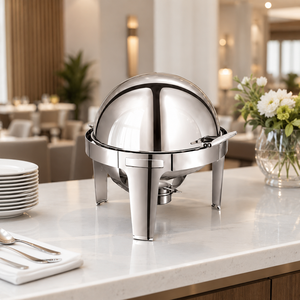 Recipiente para Buffet de Acero Inoxidable de 9L, Calentador de Alimentos Rectangular Hidráulico, Equipo de Catering Comercial con Tapa de Vidrio - Product Image 3