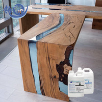 Profond clair en cristal versez la résine de bâti d'époxyde d'art kit de 5 gallons pour des Tableaux de rivière, table latérale profonde de résine époxyde de résine de bâti