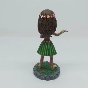 Figurine en résine souvenir tête de pompon personnalisée en résine, fille <span class=keywords><strong>hawaïenne</strong></span> <span class=keywords><strong>danseuse</strong></span> à bulles - Product Image 6
