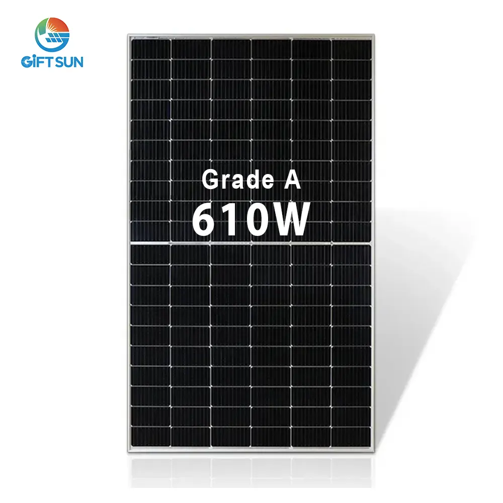 Vente chaude panneau solaire demi-cellule à haute efficacité silicium monocristallin 590w 600w 610w panneaux solaires