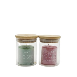 Hot Sale Luxury 150ml High Borosilicate Heat Resistant Vessel <strong>Glass</strong> <strong>Candle</strong> Jar Bamboo Lids Custom Logo Candlestick <strong>Holder</strong> - Product Image 3