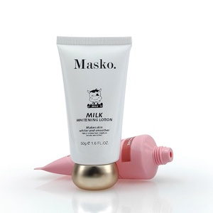 Tube souple cosmétique en plastique, emballage de lotion blanchissante et de crème solaire, 50g, sphérique, blanc et rose imprimé, personnalisé, prix usine - Product Image 3