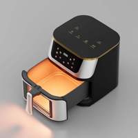 Friteuse à air électrique intelligente sans huile 10L avec contrôle numérique, en acier inoxydable, cuisson rapide, économie d'énergie, usage domestique et hôtelier, 1400W