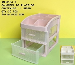 Mini Organizador de Escritorio con Cajones de Plástico, 203x133x68mm, Doble Nivel, Almacenamiento para Oficina y Escuela, AM-0154-2 - Product Image 3