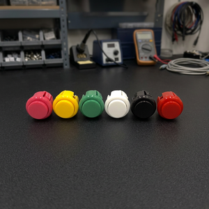Lot de 6 boutons poussoirs ronds en plastique Baolian pour borne d'arcade, 2,5 cm, à action momentanée, 1NO - Product Image 3