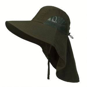 Wholesale Summer Outdoor Unisex Sun <b>Hat</b> Wide Brim Uv Protection Fishing Cap Breathable Sunshade <b>Hat</b> - Product Image 5
