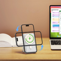 Batería Externa Magnética de 5000mAh al por Mayor con Soporte, Cargador Portátil Inalámbrico de Carga Rápida, Regalo Corporativo, Logotipo Personalizado, Viajes