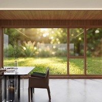 Ventanas Abatibles de Aluminio Revestidas de Madera con Aislamiento Térmico Personalizado para Ahorro de Energía, para el Hogar, Viviendas Unifamiliares y Dormitorios