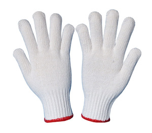 Guantes de jardinería Industrial duraderos de mano de obra de alta calidad Guantes de punto de algodón blanco 100% - Product Image 1