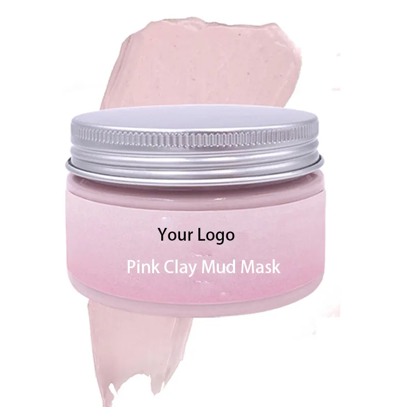 Máscara facial orgânica rosa rosa rosa, argila para cuidados com a pele, recém-chegado, 2020