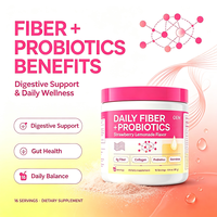 Complément alimentaire OEM Daily Fiber Plus Probiotiques avec 4g de fibres, collagène et électrolytes, 16 portions, poids net 6,4 oz (181 g)