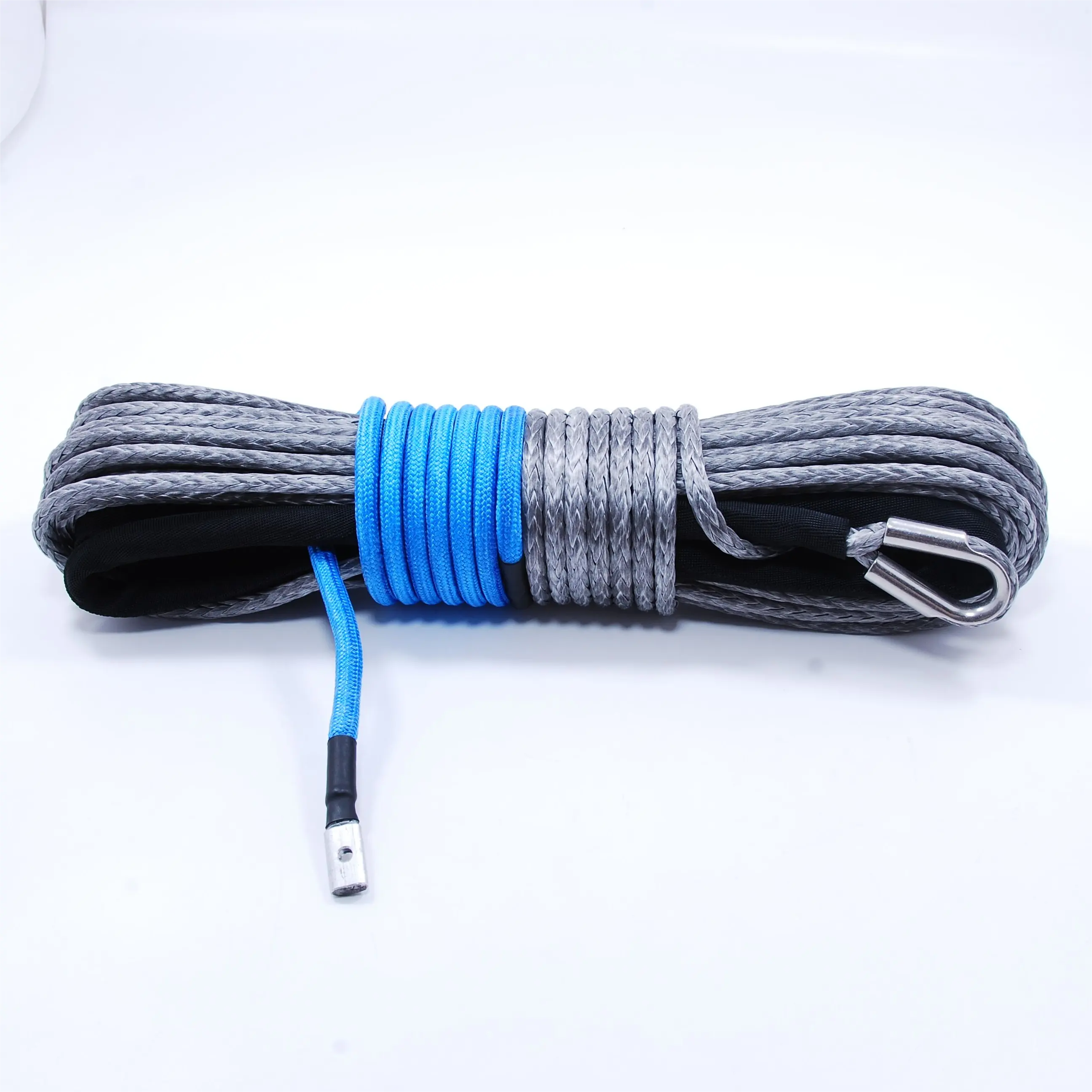 High Quality Strength 1/4 Inch UHMWPE Fiber Braided Manual Towing Synthetic Winch Rope