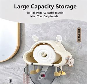 Boîte à <span class=keywords><strong>papier</strong></span> <span class=keywords><strong>toilette</strong></span> murale mignonne en forme de <span class=keywords><strong>nuage</strong></span>, <span class=keywords><strong>support</strong></span> de mouchoirs à ventouse sans perçage pour salle de bain et toilettes – Qualité supérieure - Product Image 5