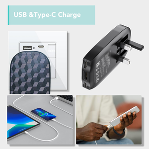 Productos de Tendencia 2025, Novedades, Cargadores y Adaptadores de Viaje Ultrafinos y Rápidos, <span class=keywords><strong>Cargador</strong></span> de Pared Plano USB C Plegable de 65 W con Enchufe para Reino Unido - Product Image 4