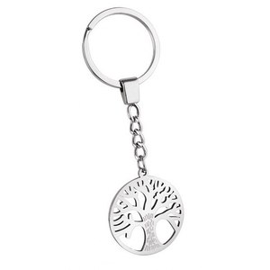 Portachiavi con design a albero in acciaio, porta monete e apribottiglie in lega e ottone, stampa offset e UV disponibile - Product Image 1