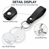 Ensembles de porte-clés personnalisables en acrylique vierge pour événements, avec sangle en cuir PU et impression sérigraphiée, légers