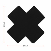 Cache-tétons jetables noirs en forme de croix, autocollants pour seins, patchs pour tétons, coussinets adhésifs pour poitrine, accessoires intimes pour femmes