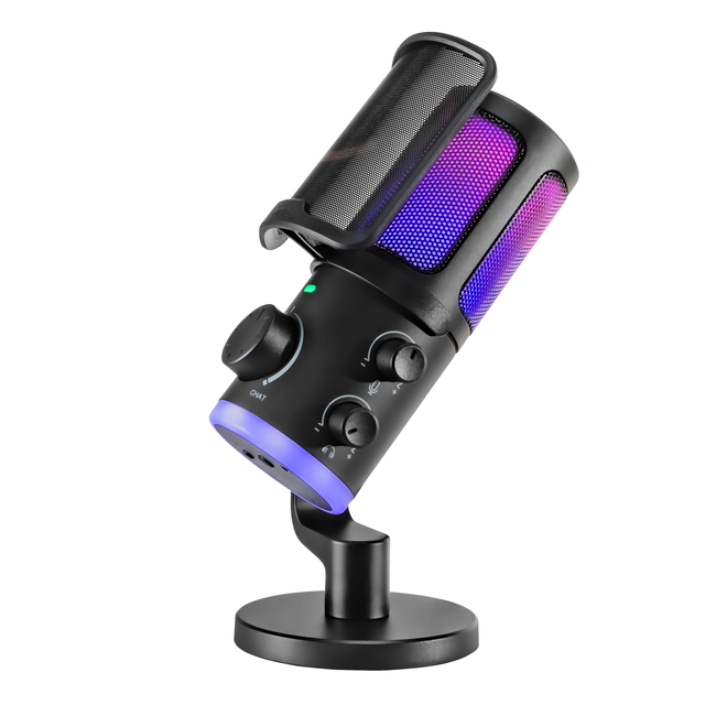 Fifine AM6 RGB Condenser Podcast Microphone USB Wired ABS Streaming Mics Adjustable Microfone PC Gaming Microphones