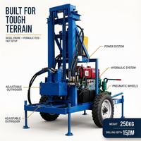 Foreuse rotative diesel pour puits d'eau, profondeur 150 m