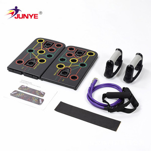 Set de entrenamiento Junye con tabla de flexiones, banda de resistencia y asas para ejercicios de fitness en casa y entrenamiento de músculos centrales. - Product Image 1