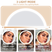 Miroir cosmétique de voyage à LED tactile intelligent à luminosité réglable, à double grossissement, personnalisé, OEM ODM, vente en gros, MoonlitGlow