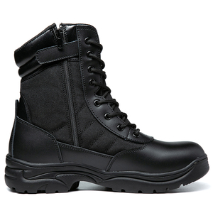SFB52 <b>Men</b> Black Leather Tactical <b>Boots</b> <b>Waterproof</b> High Top Lace‑Up Outdoor <b>Work</b> <b>Boots</b> All Seasons <b>For</b> Hiking Training - Product Image 3