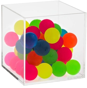 Acrylic display box Clear Lucite Cube Box Case 5 Sided Display Box Pedestal Acrylic Display Cube Wholesale