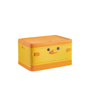 2023 Wholesale Plastic Stackable Design Removable Massive Capacity Yellow Toy Storage Box For Kids