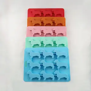 9 Dễ Thương 3D Động Vật Hình Con Chó Thân Thiện Với Môi Ice Cream Sô Cô La Pop Khuôn Silicone Ice Cube Khay