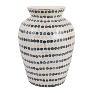 Vaso Decorativo Contemporaneo con Motivo a Pois, Alto Vaso per Fiori per Soggiorno, Casa e Ufficio - Product Image 3