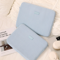 Sac pour ordinateur portable en coton doux personnalisé avec logo, 14 pouces/15,6 pouces, housse portable, accessoires