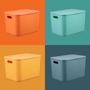 Contenitori di immagazzinaggio di plastica quadrati del giocattolo della scatola di immagazzinaggio multifunzionale della famiglia per le cose - Product Image 5