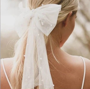 <span class=keywords><strong>Mariage</strong></span> nœud papillon voile blanc perle pince à <span class=keywords><strong>cheveux</strong></span> Tulle mariée voiles <span class=keywords><strong>courts</strong></span> Bachelorette fête <span class=keywords><strong>cheveux</strong></span> accessoires pour femmes et filles - Product Image 5