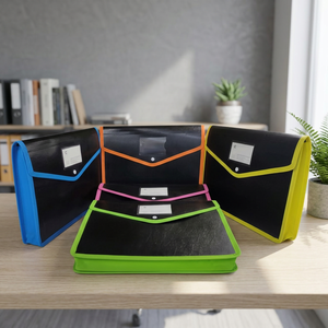 Colorful PVC <b>Document</b> <b>Folder</b> <b>A4</b> Size With Transparent Window And Gusseted Design For Organized Storage - Product Image 3
