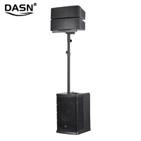 Sistema de PA con Subwoofer de 12 Pulgadas DASN B16 de 4000W de Pico y 1000W RMS, Altavoz Profesional Activo en Columna Line Array para Audio de DJ, Fiestas y Escenarios