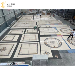 YUSHI Diseño personalizado Patrón de mármol natural Azulejo de piso Mármol colorido Medallones de chorro de agua - Product Image 1