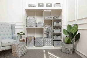 Multiuso Minimalista Pieghevole Per Uso Domestico <span class=keywords><strong>Feltro</strong></span> Bagno Cestino di Immagazzinaggio Grigio - Product Image 4