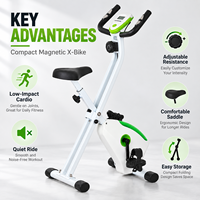 Vélo d'exercice pliable magnétique K-FIT Best Seller GS-8319A, 8 niveaux de résistance, double transmission par courroie, pour entraînement cardio en intérieur