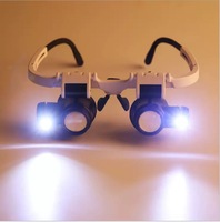 9892H-1 Small Mechanical Repair Engraving Repair Magnifying Glass with Dual LED Lights, Extendable High Magnification Eye Type
