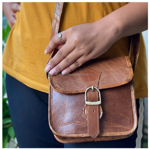 Sac à main à bandoulière en cuir marron pour femmes, sacoche fait-main, Vintage, nouvelle collection - Product Image 1