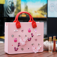 Sac fourre-tout imperméable en EVA avec breloques personnalisées, sac à bandoulière de voyage quotidien pour femme, sac de shopping multicolore