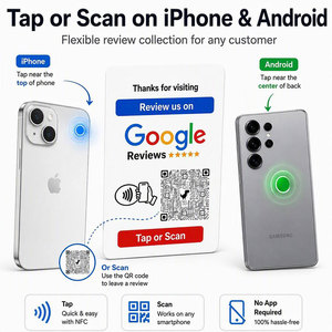 การ์ดรีวิว Google แบบกำหนดเอง ดีไซน์ PVC NFC พร้อมคิวอาร์โค้ด แชร์โซเชียลมีเดีย แตะเพื่อให้คะแนน tarjeta de revisión de google - Product Image 4